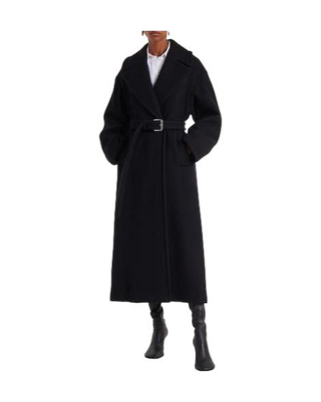 Sportmax Black Simple And Versatile Wool Coat