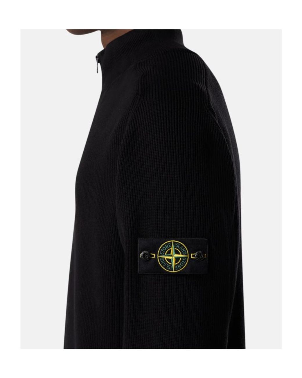 Stone Island Black Regular-Fit Half-Zip Jumper for men