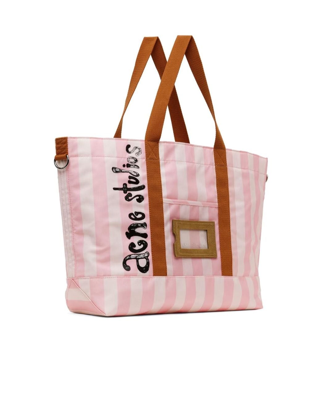 Acne Pink Striped Tote Bag for men