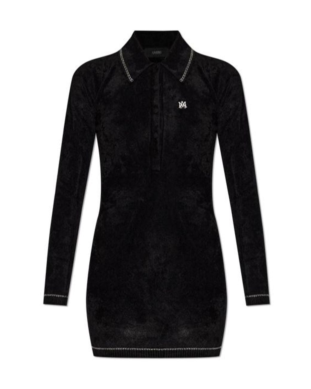 Amiri Black Logo Polo Mini Dress