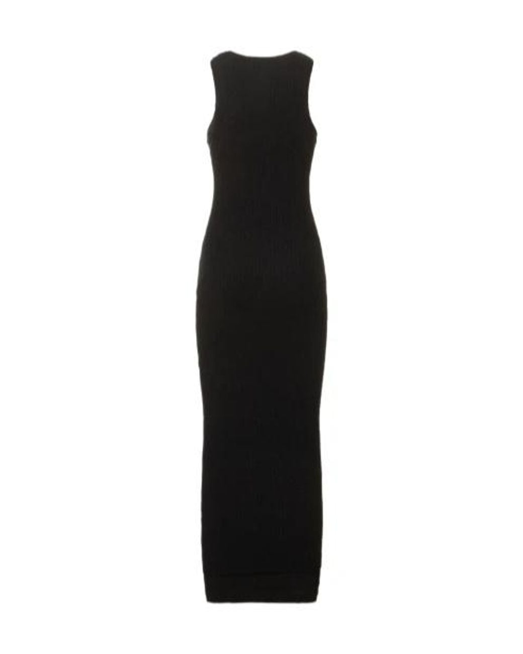 Jil Sander Black Rib Knitted Long Dress