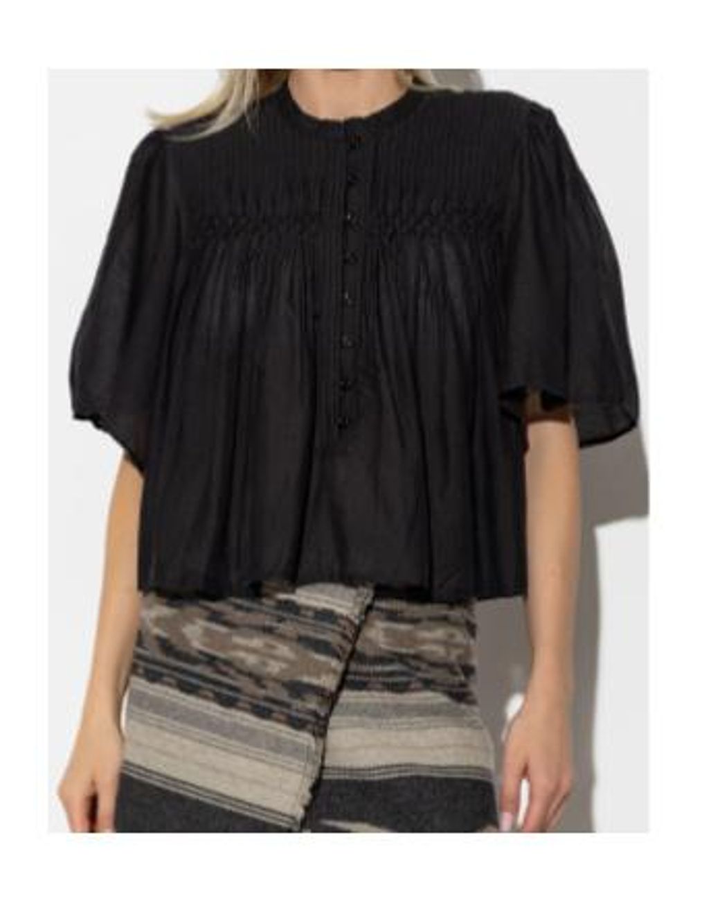 Isabel Marant Black Isabel Marant Étoile Destiny Embroidered Detailed Blouse
