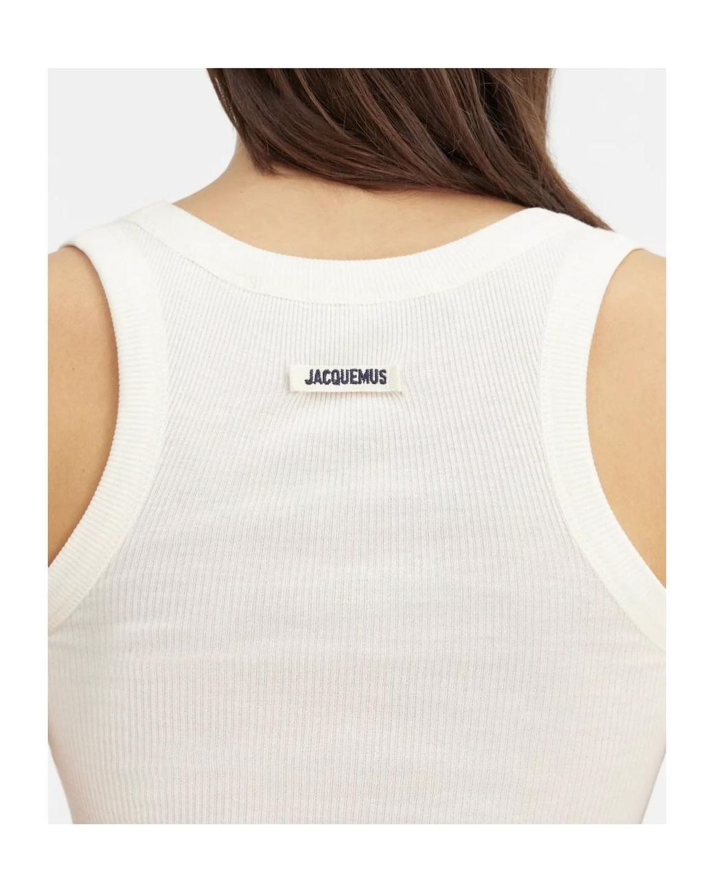 Jacquemus White Ribbed Tank Top