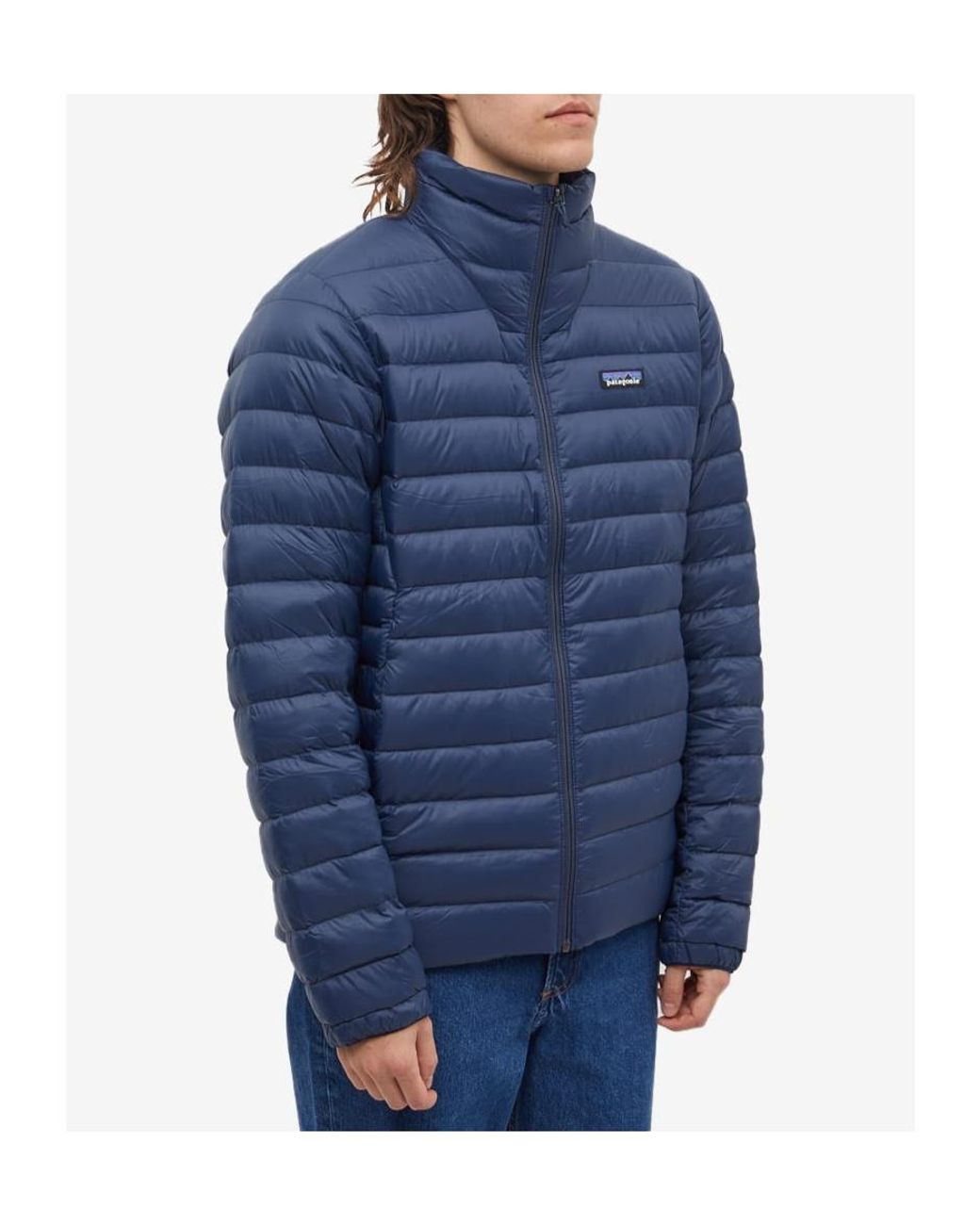 Patagonia Blue Quilted Zip-Front Down Jacket for men