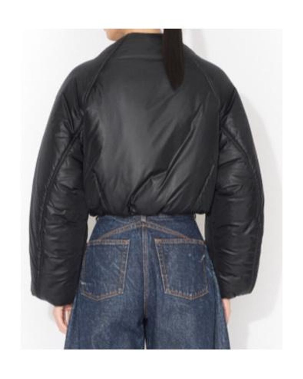 Alaïa Black Alaïa Pleated Bomber Jacket