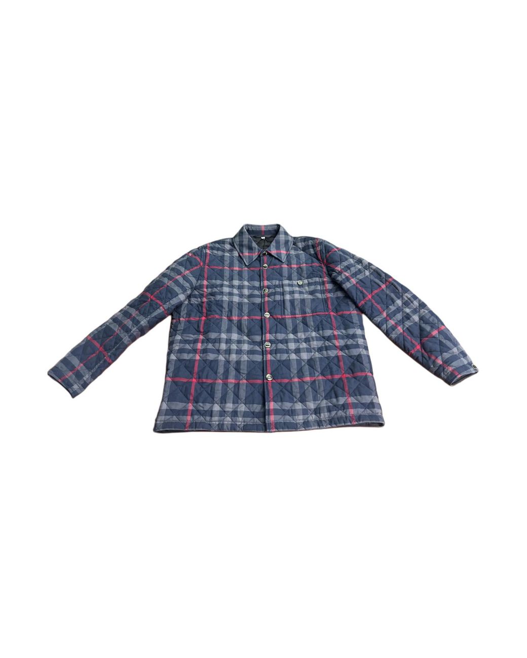 Burberry Blue Quilted Casual Jacket for men
