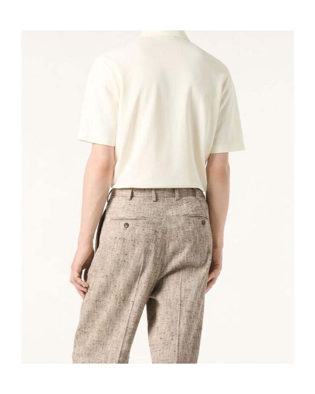 Loro Piana White Short-Sleeved Polo Shirt for men
