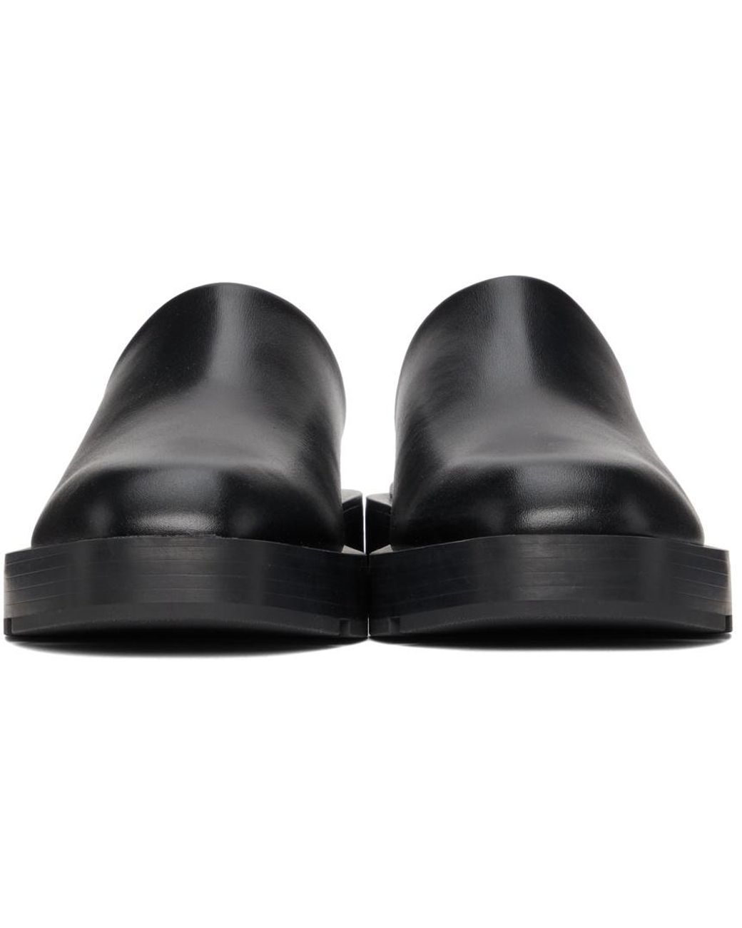 Givenchy Black 4G Plaque Square-Toe Mules