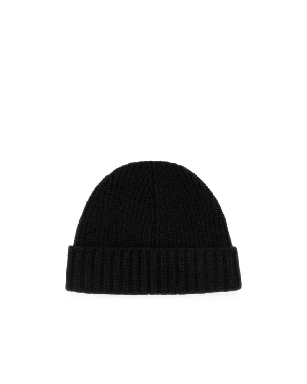 Stone Island Black Logo Patch Beanie for men