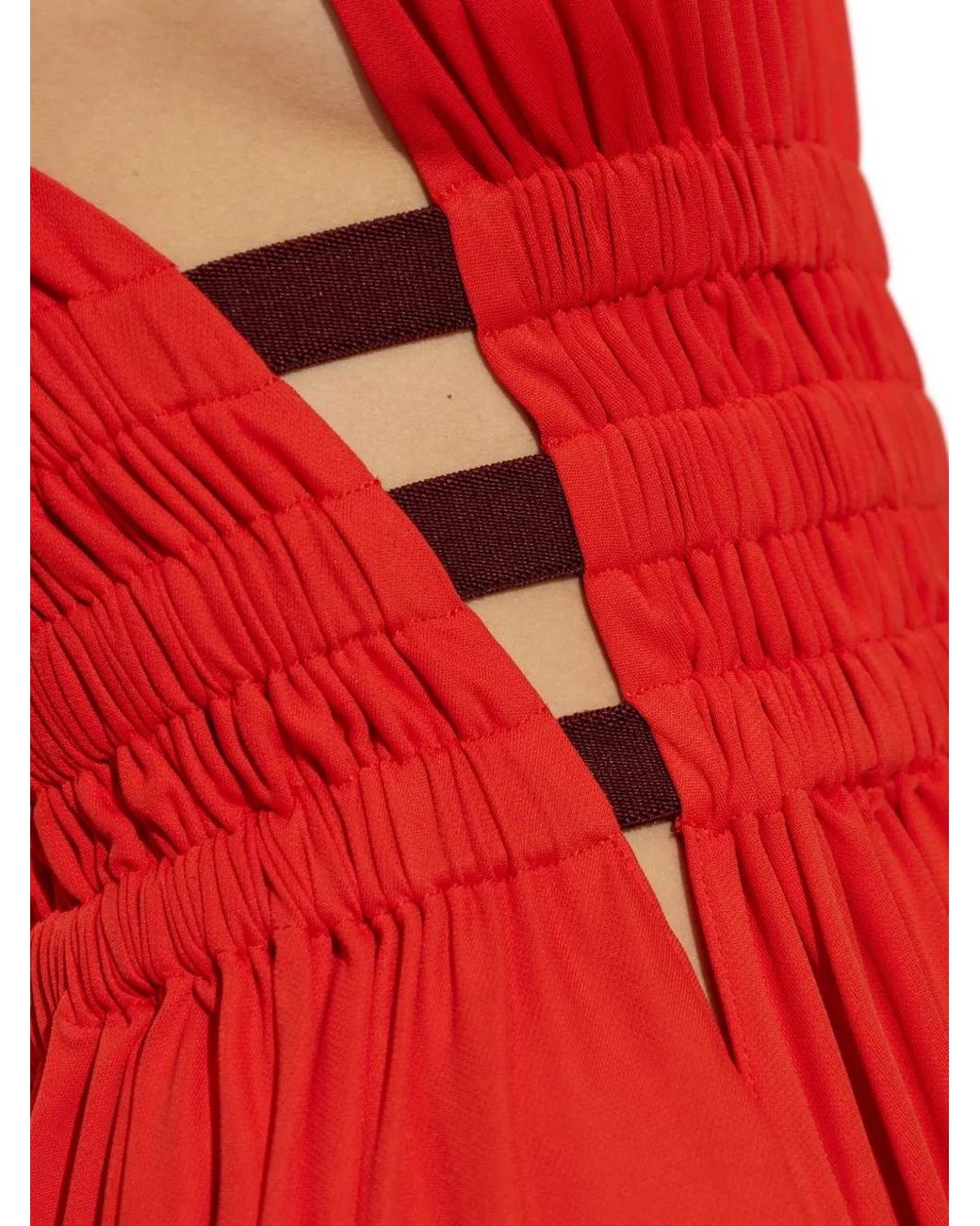 Alaïa Red Alaïa Mini Deesse Dress