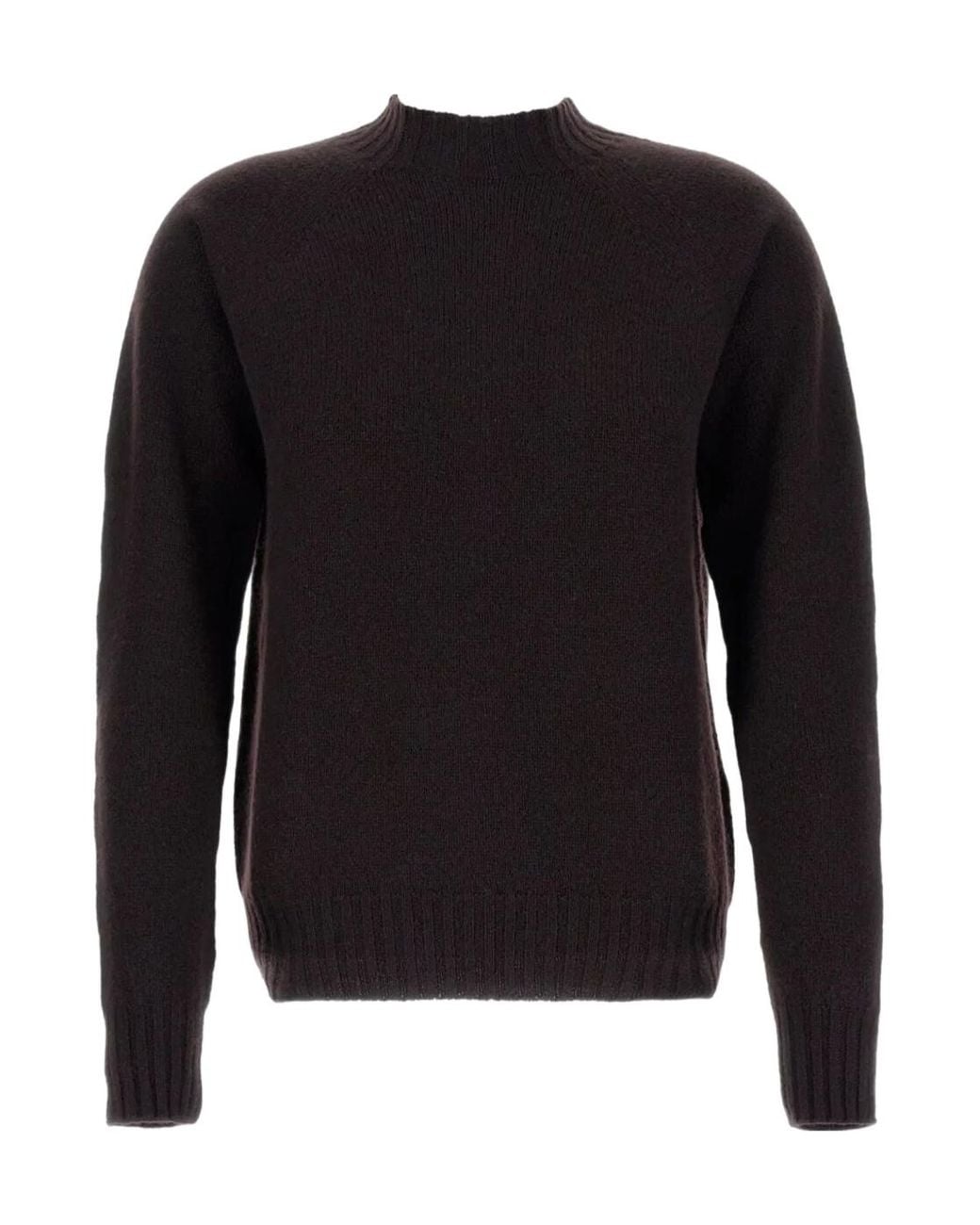 Drumohr Black Wool Crew-Neck Sweater