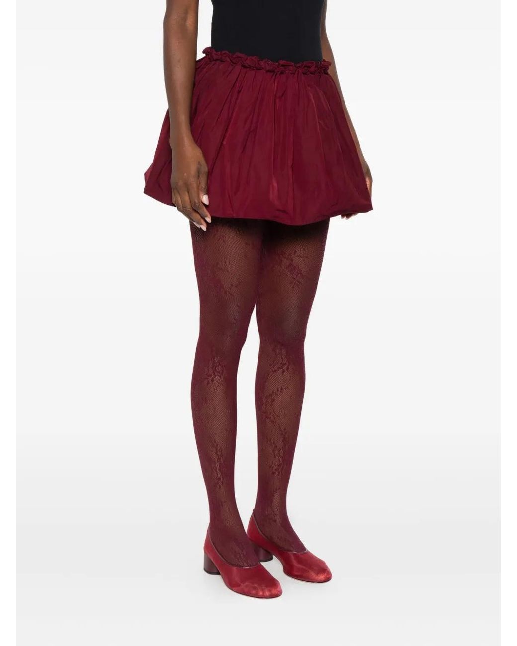 ShuShu/Tong Red Shushu/Tong Floral Elasticized Mini Skirt