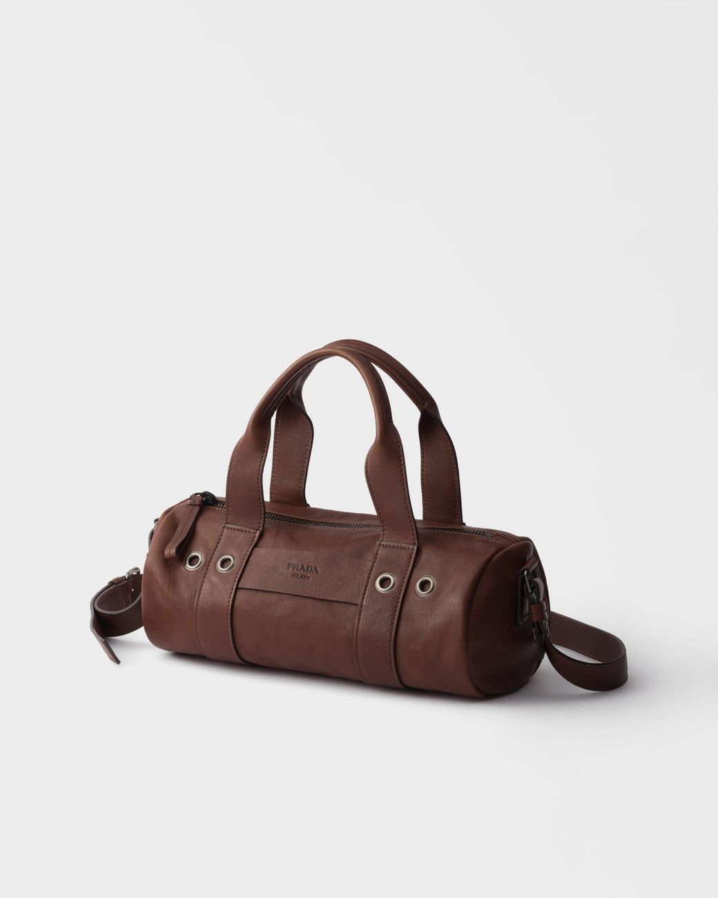 Prada Brown Route Large Leather Top-Handle Bag