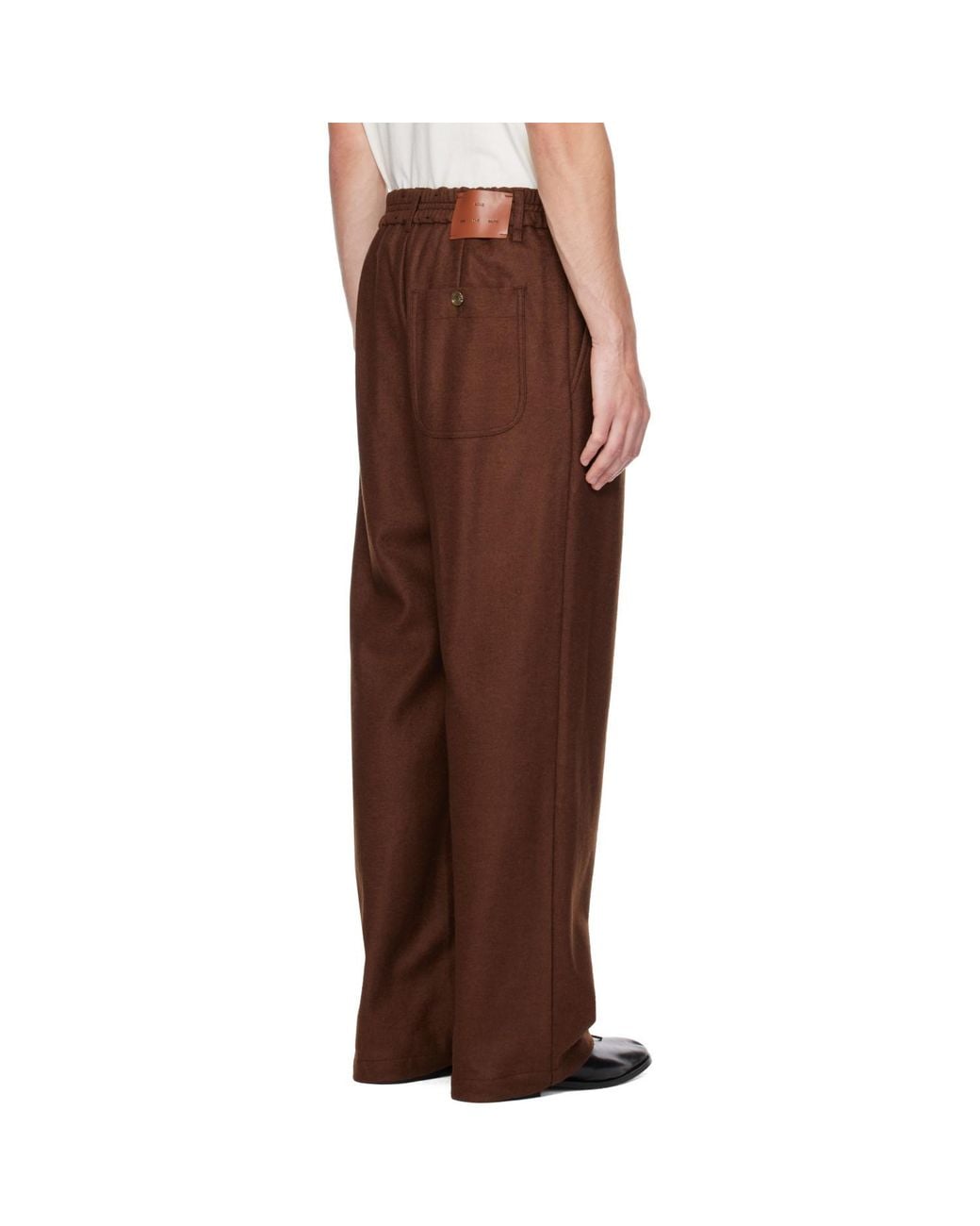 Song For The Mute Brown Double-Pleated Trousers With A Key Loop for men
