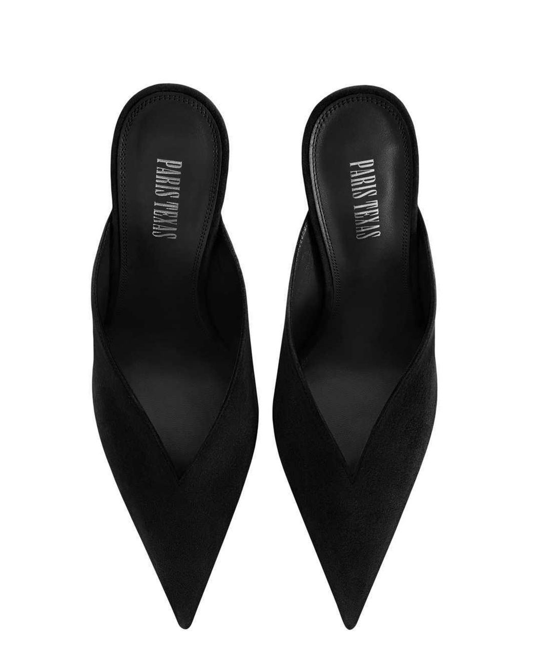 Paris Texas Black Lidia Pointed-Toe Heeled Mules