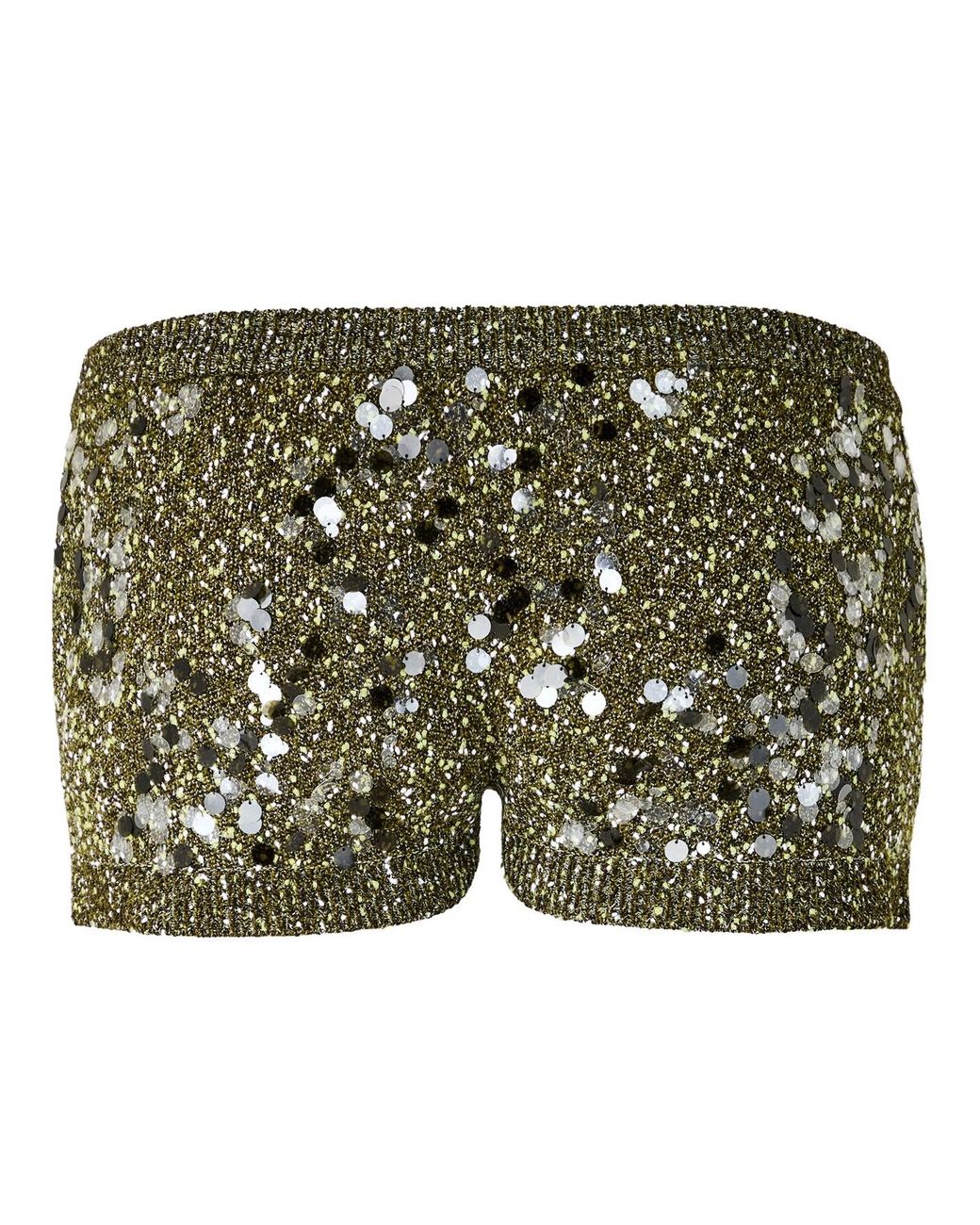 Gucci Green Sequin Knit Shorts