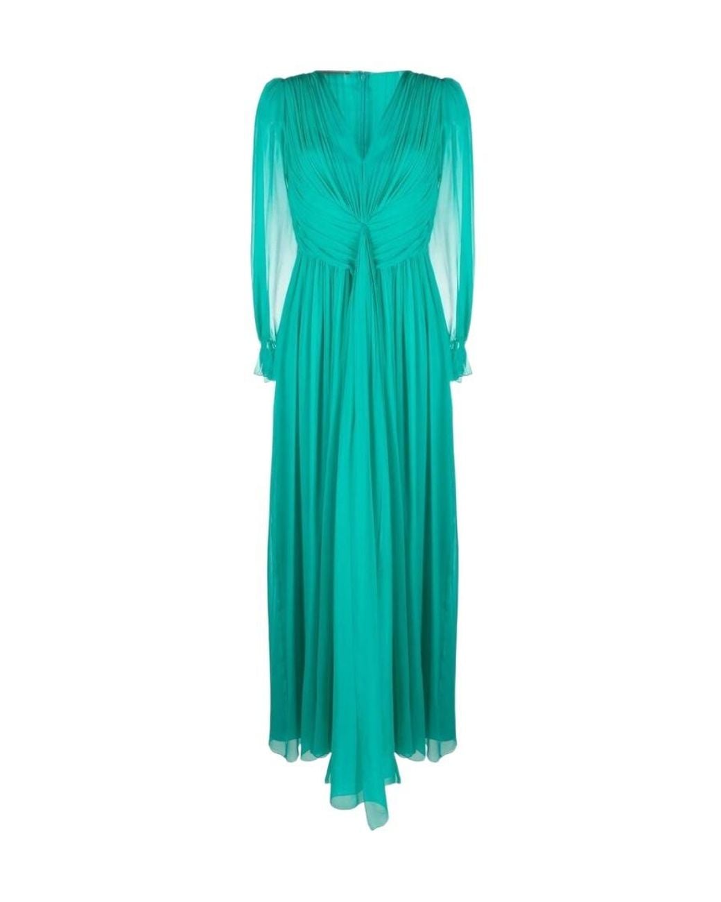 Alberta Ferretti Green Long-Sleeved Dress