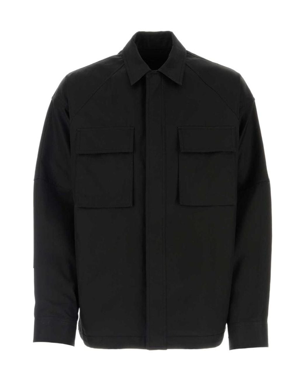 Juun.J Black Classic-Collar Concealed-Fastening Shirt Jacket for men