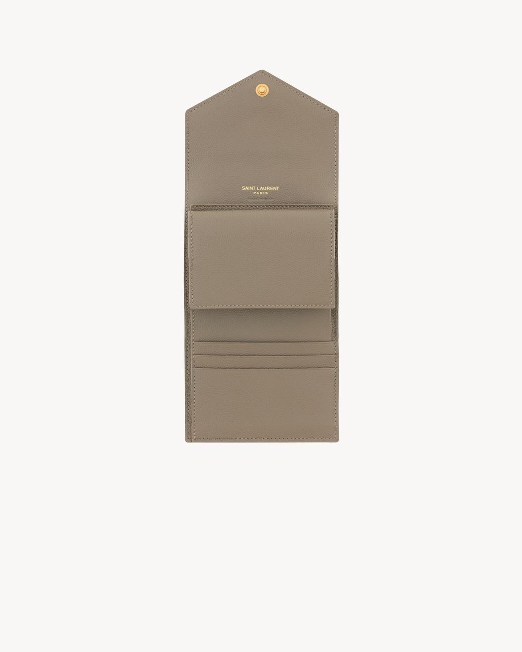 Saint Laurent Gray Cassandre Grain De Poudre Multi-Fold Wallet