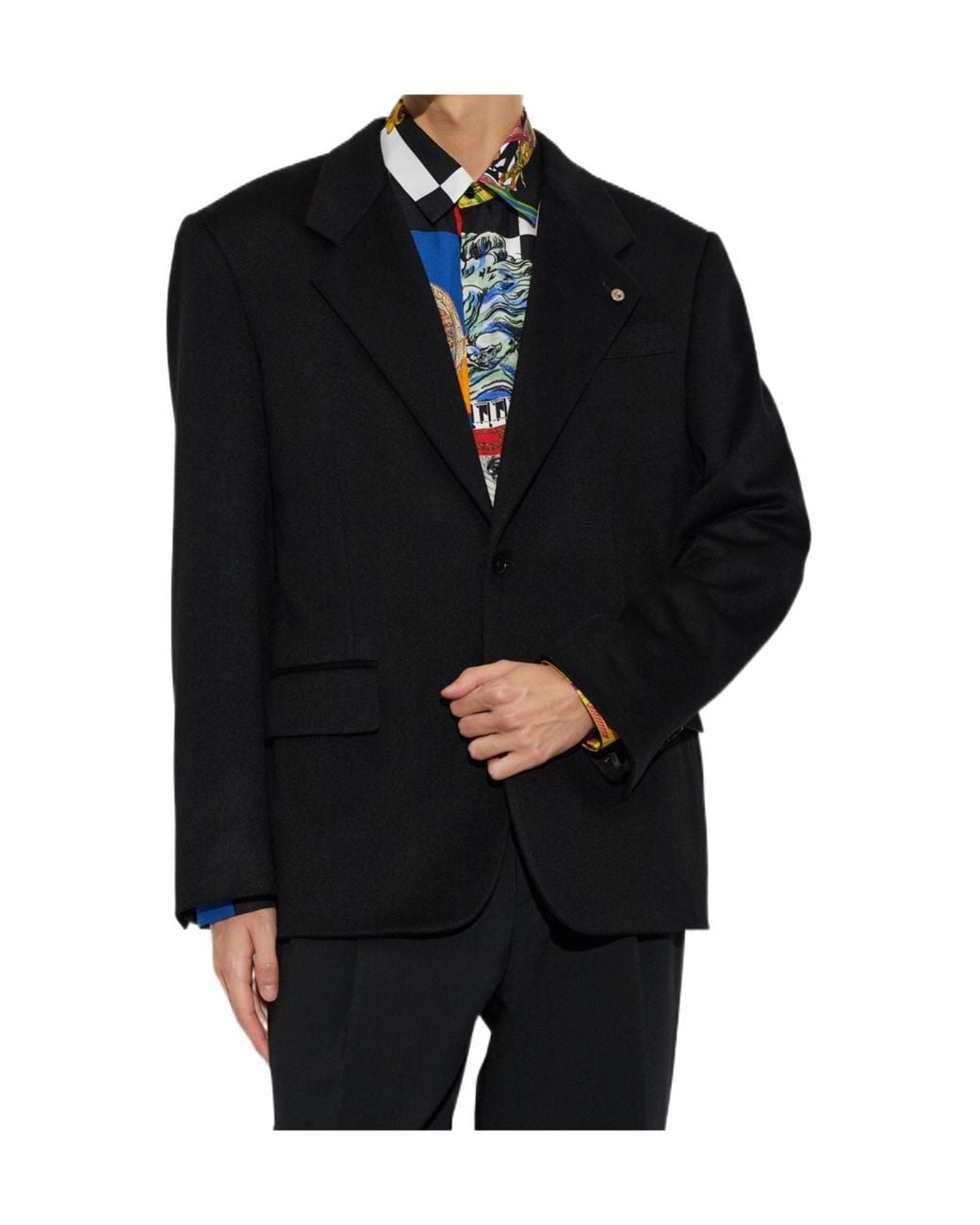 Versace Black Long-Sleeved Suit Jacket for men