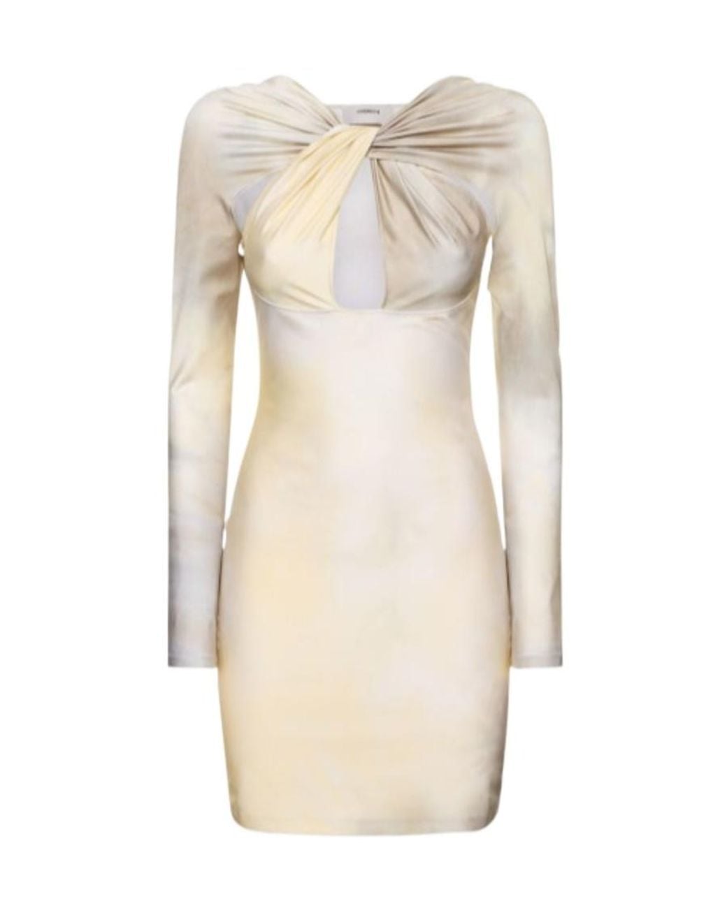 Coperni Natural Hollowed-Out Jersey Mini Dress