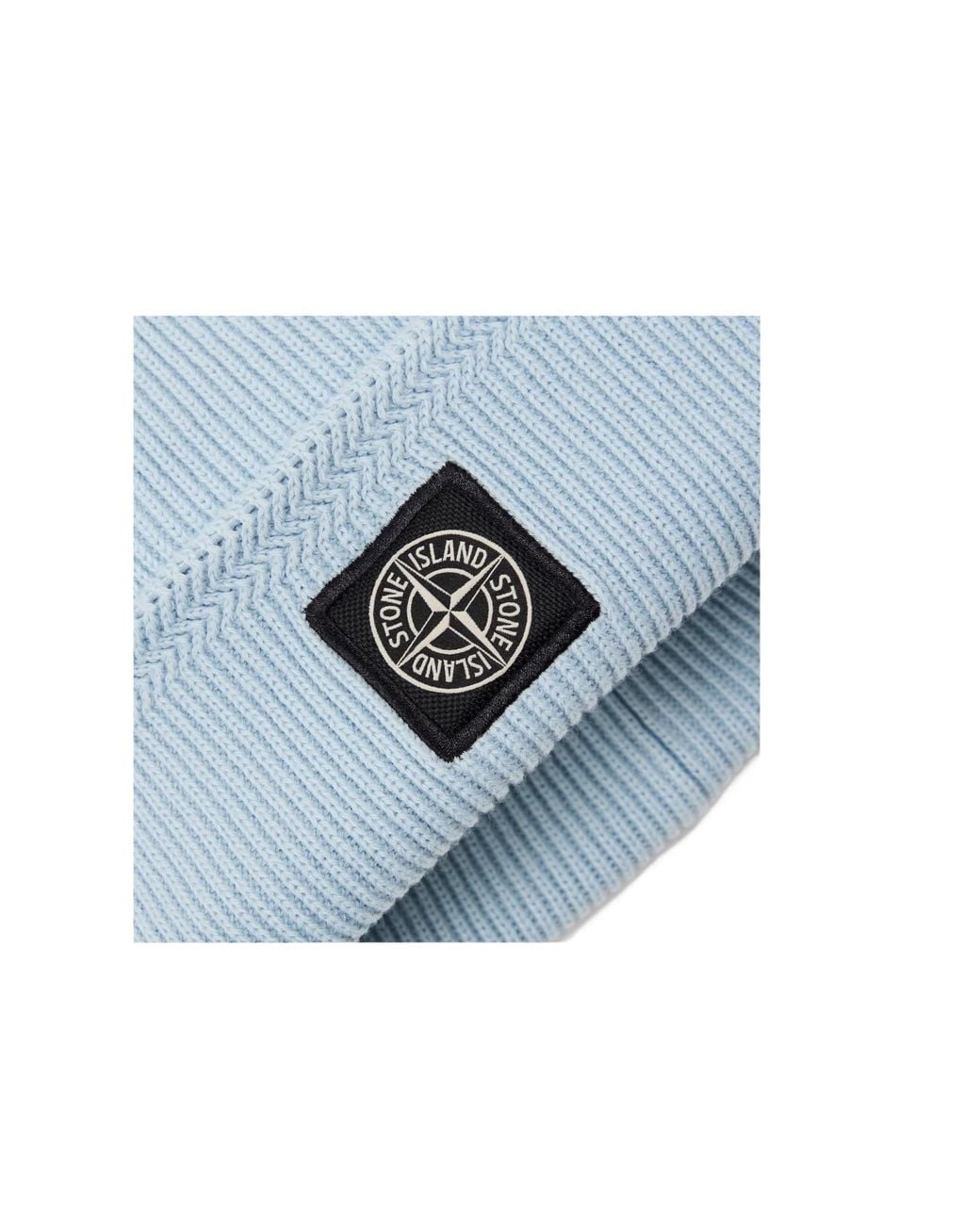 Stone Island Blue Patch Beanie for men