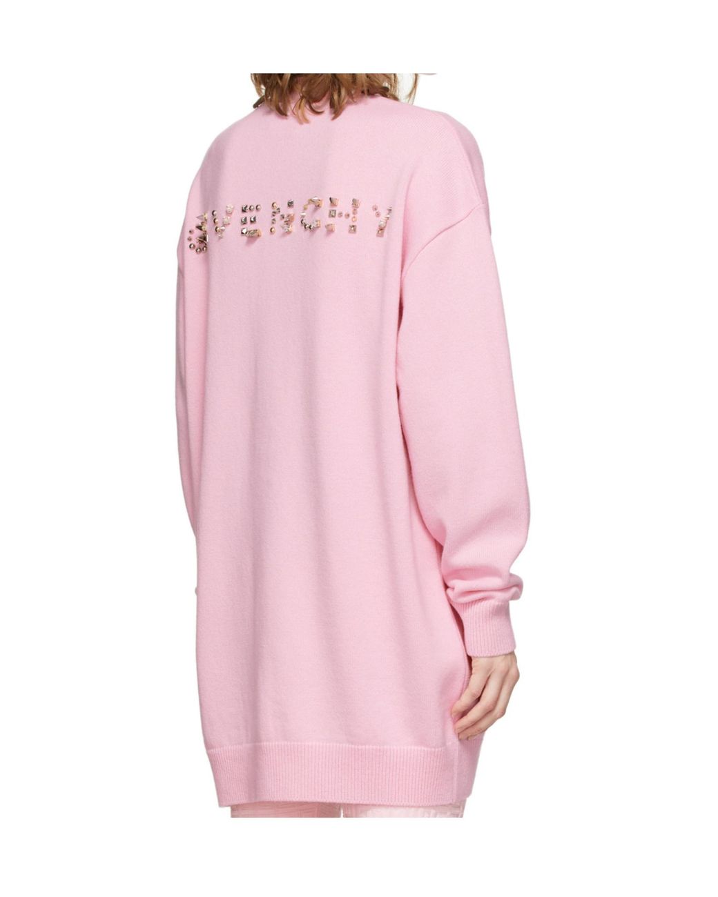 Givenchy Pink Embroidered Studded Wool-Cashmere Cardigan