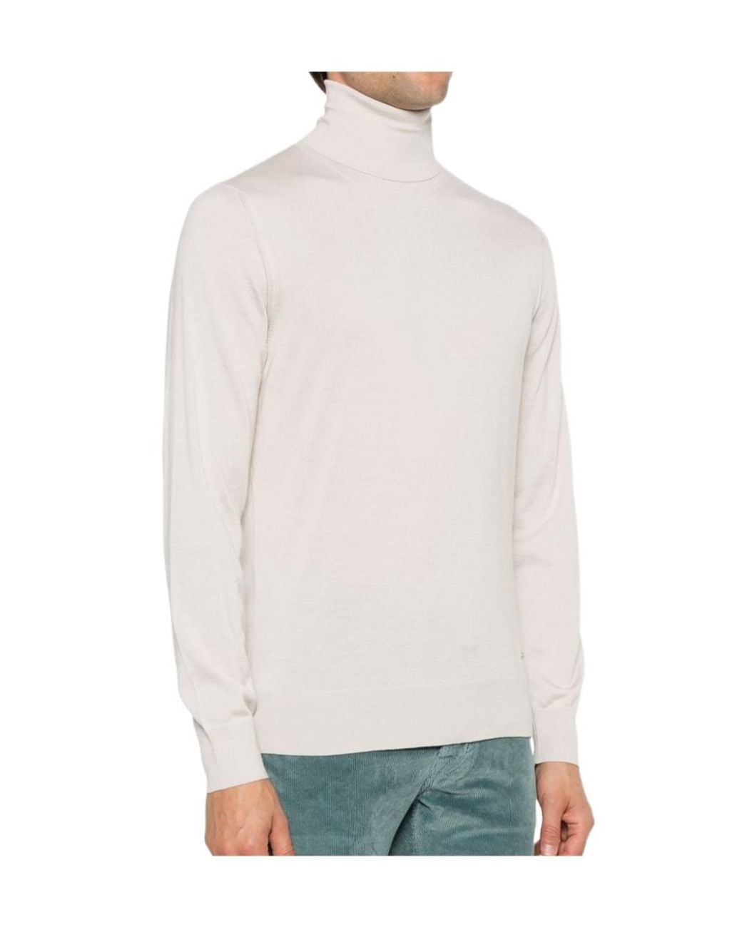 Brioni White Fine-Knit Sweater for men