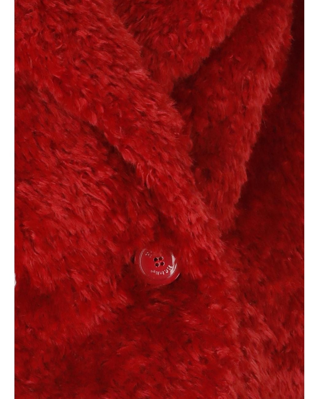 Herno Red Cropped Fur Jacket
