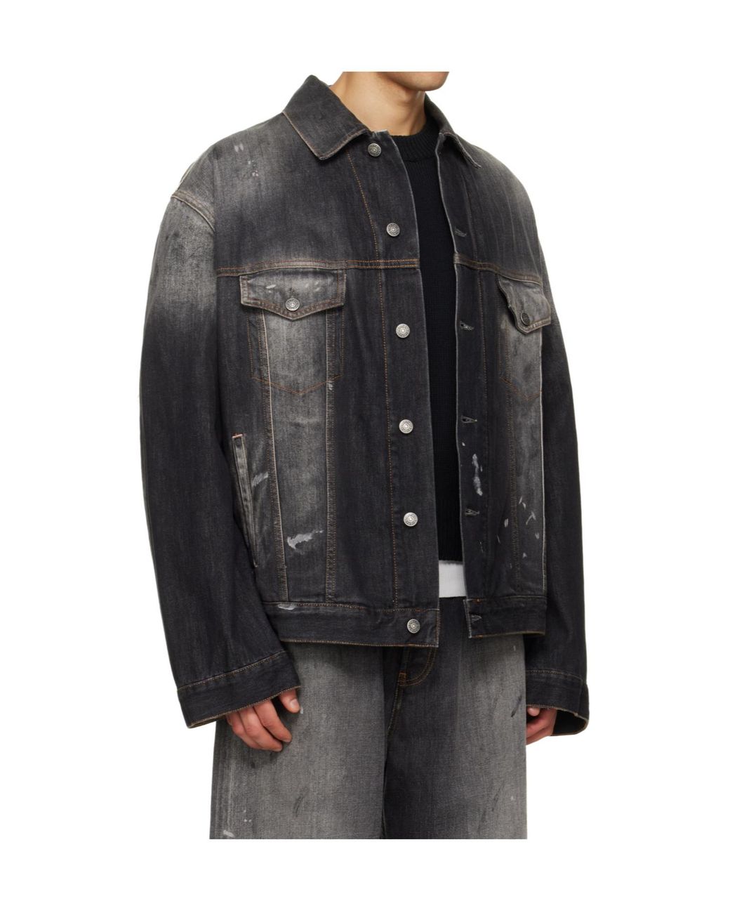 Acne Black Buttoned Denim Jacket for men