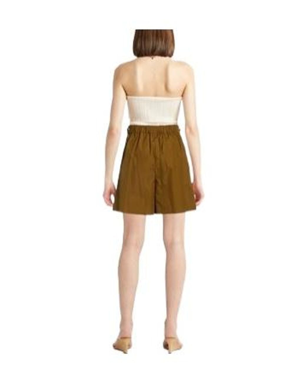Max Mara Natural Elastic-Waist Wide-Leg Shorts