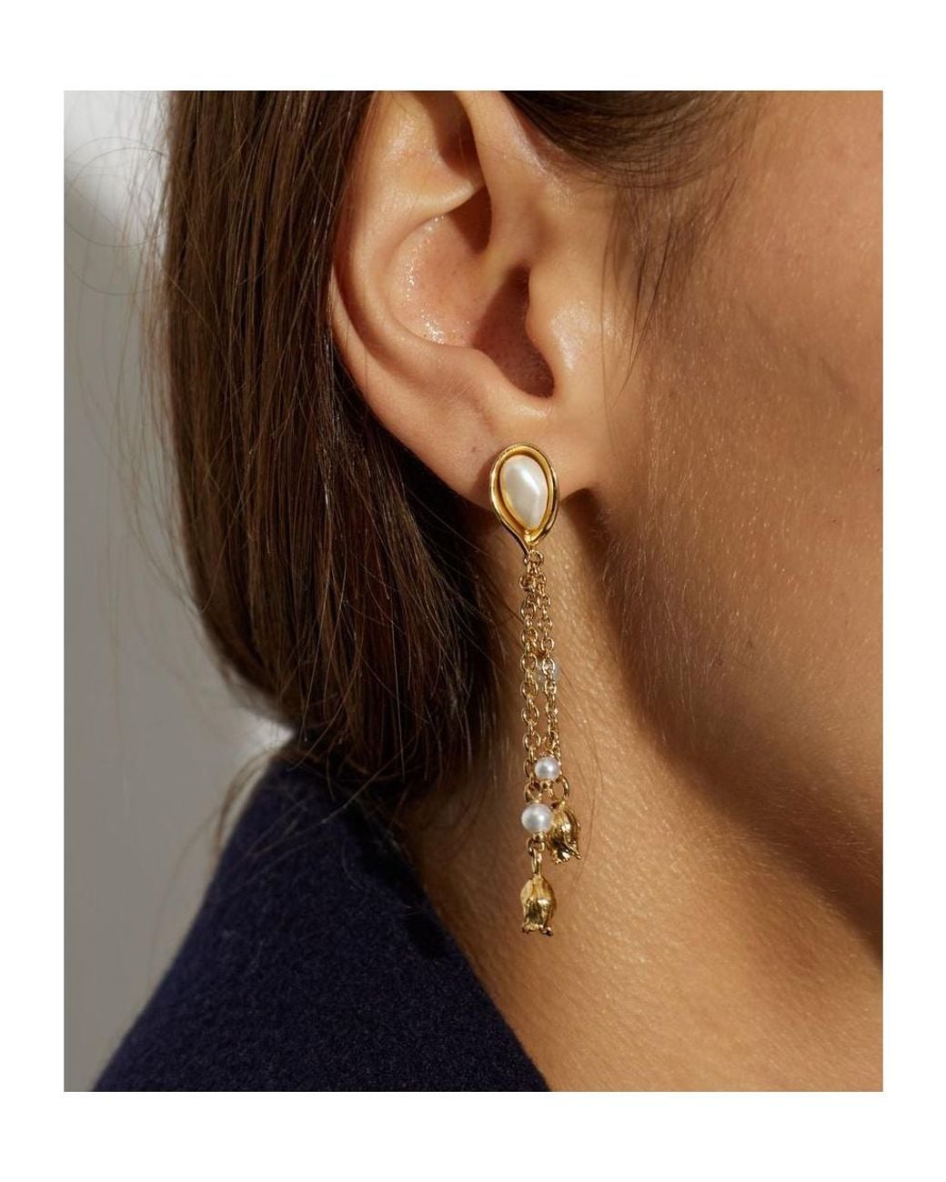 Chloé Metallic Chloé Pendant Chain Earrings