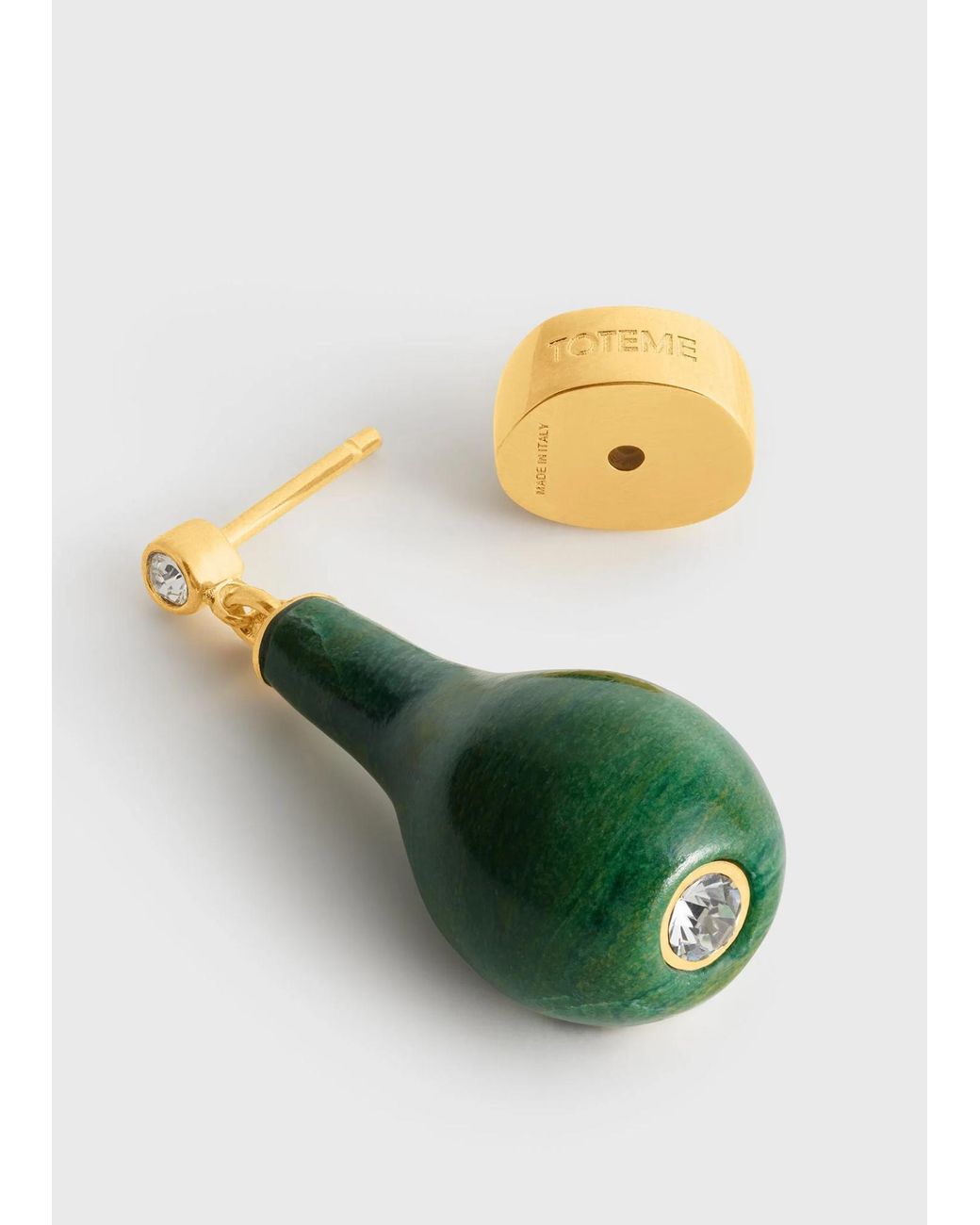 Totême Green Jade Drop-Design Earrings