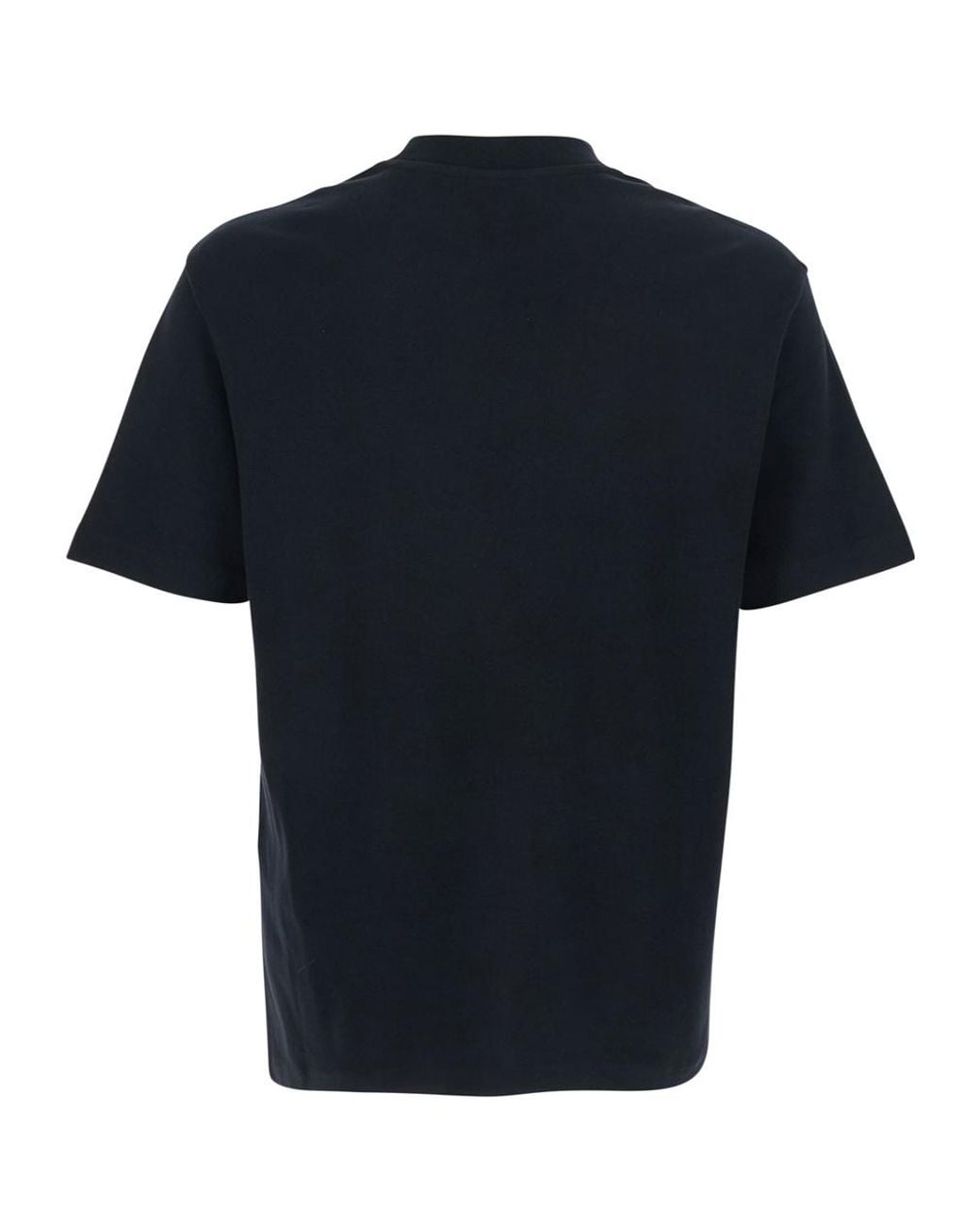 Emporio Armani Black Logo Embroidered Crewneck T-Shirt for men