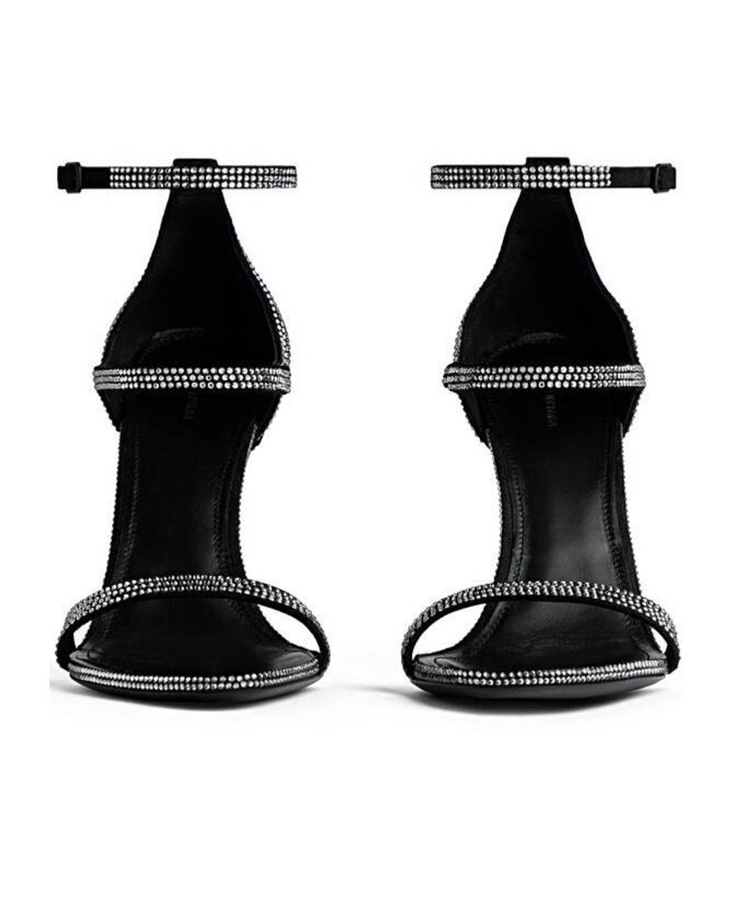 Balenciaga White Honey 110Mm Sandal With Rhinestones