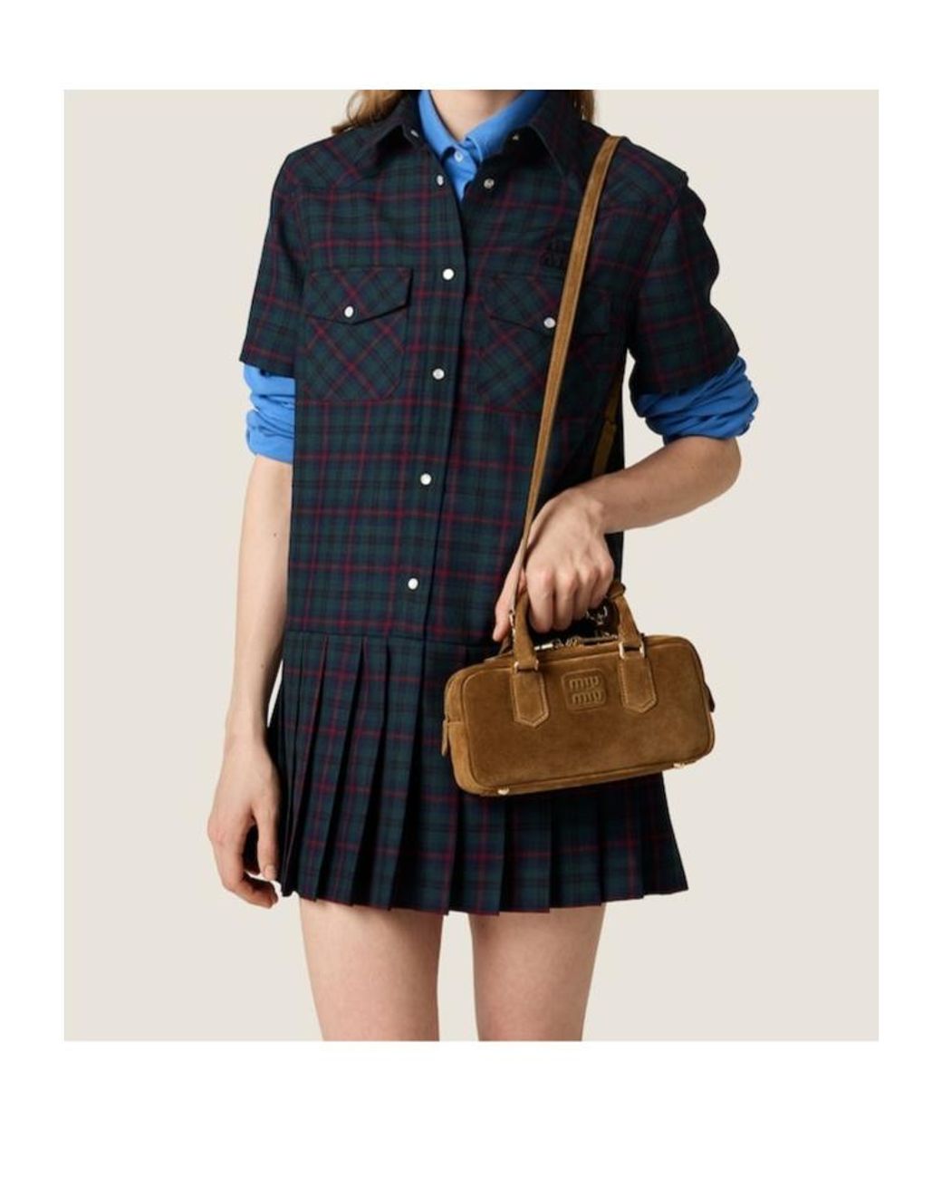 Miu Miu Brown Arcadie Padded Suede Top-Handle Bag