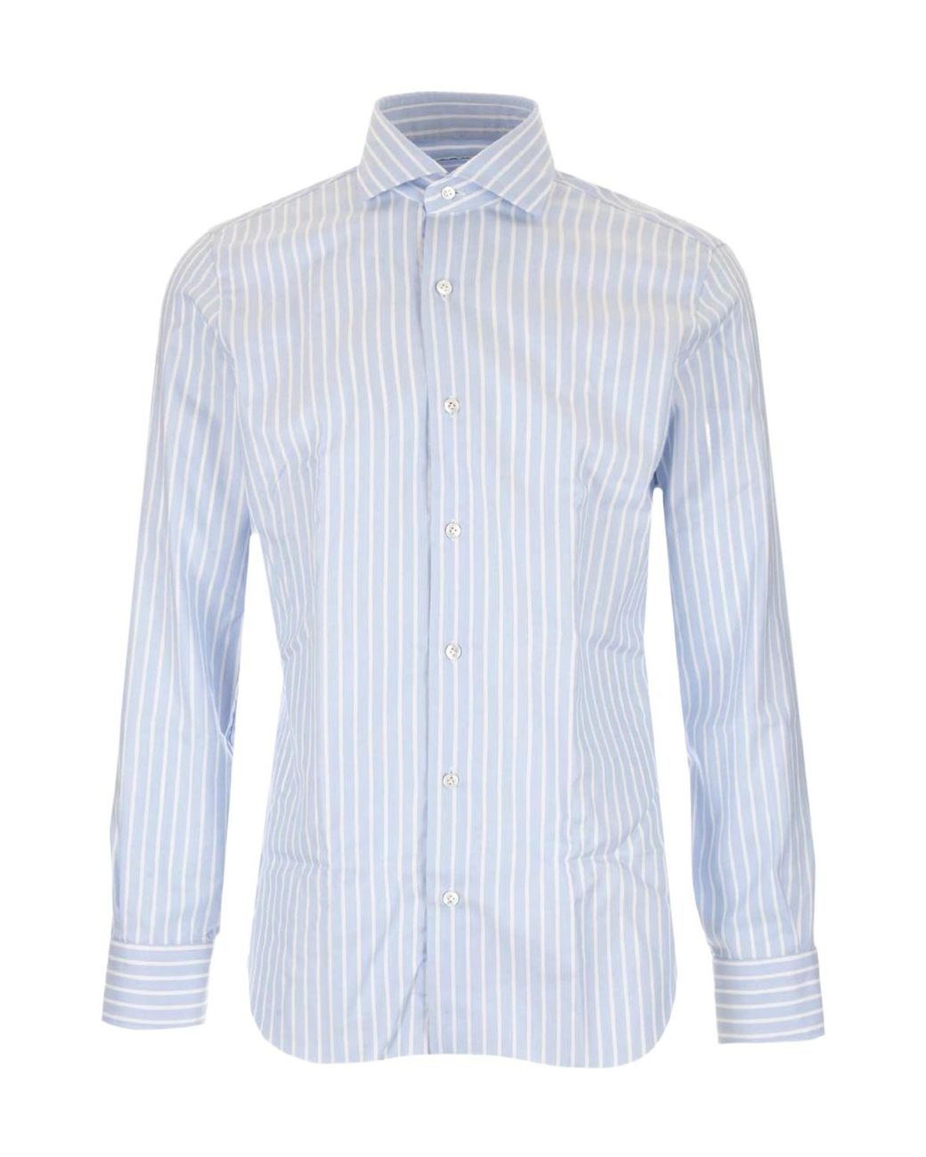 Barba Napoli Blue Culto Straight-Hem Striped Shirt for men