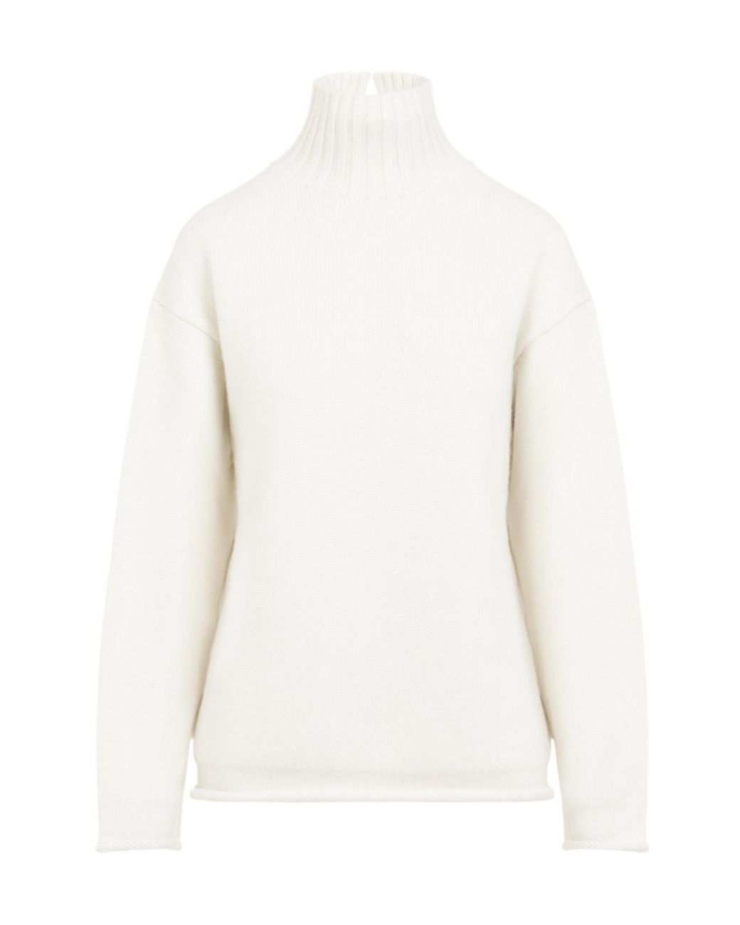 Bottega Veneta White High Neck Knitted Jumper