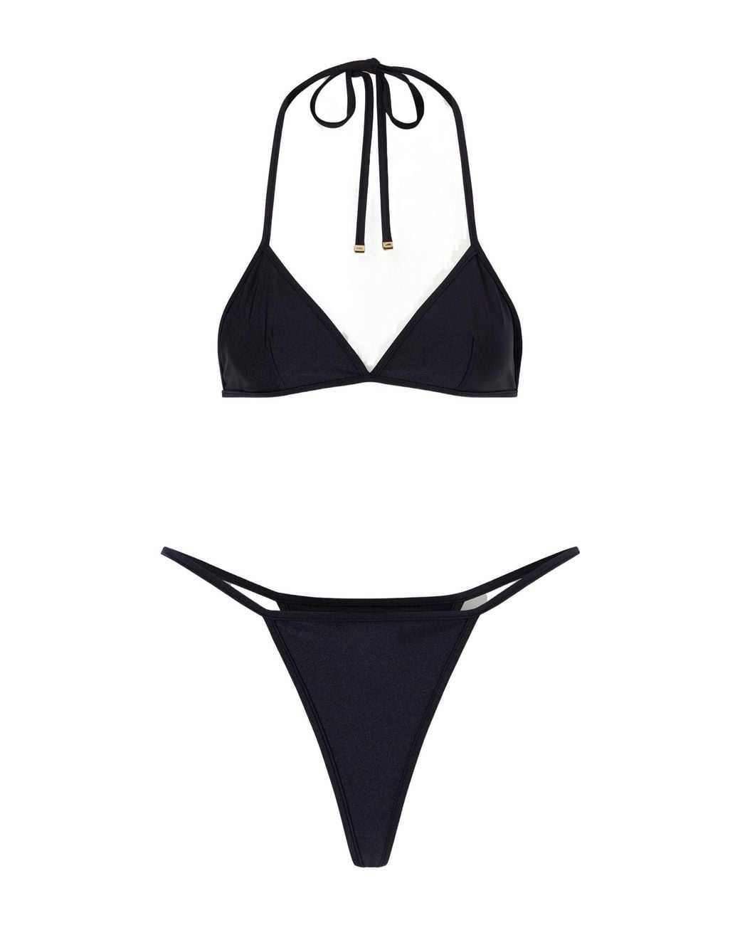 Gucci Black Logo-Embellished Bikini Set