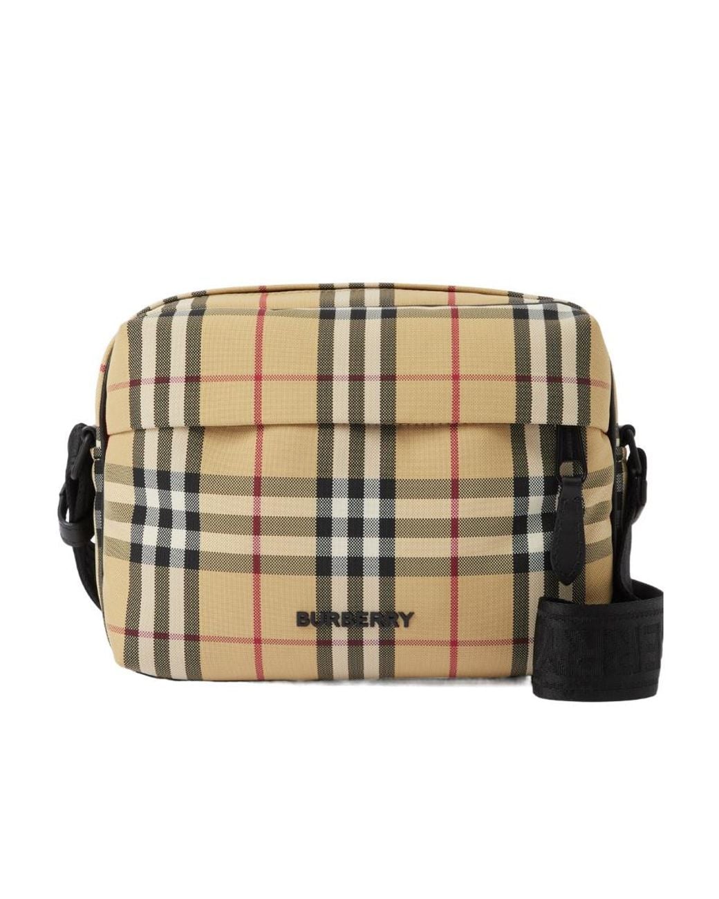 Burberry Metallic Check-Pattern Logo Lettering Shoulder Bag for men