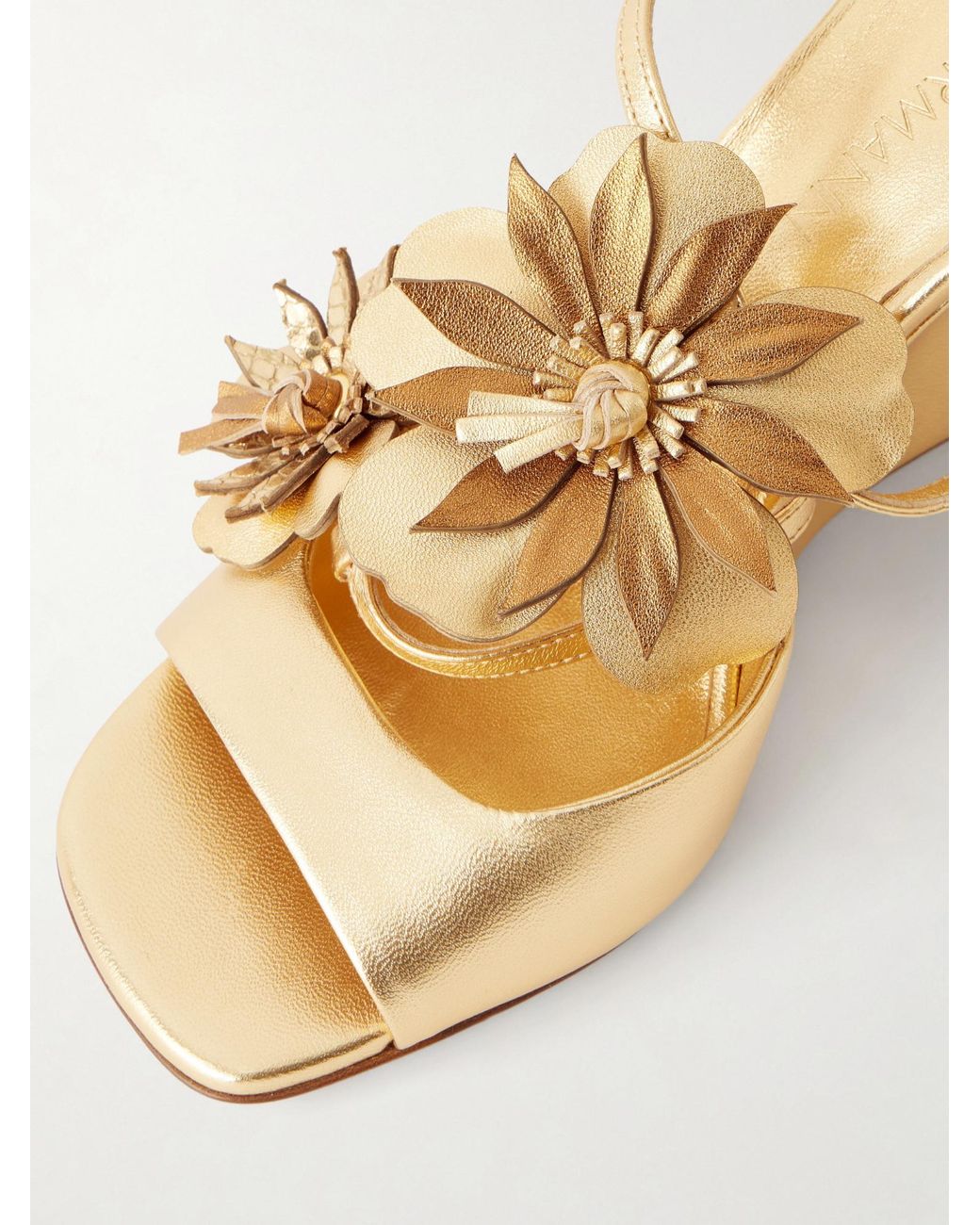 Zimmermann Metallic Floral Wedge Sandals