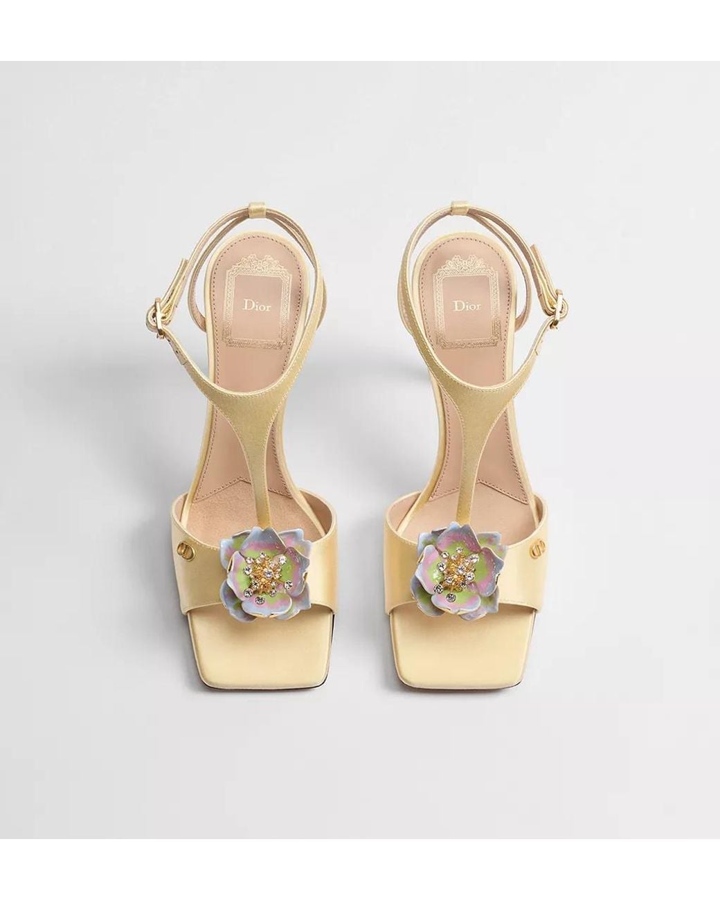 Dior Metallic Flora Heeled Sandal