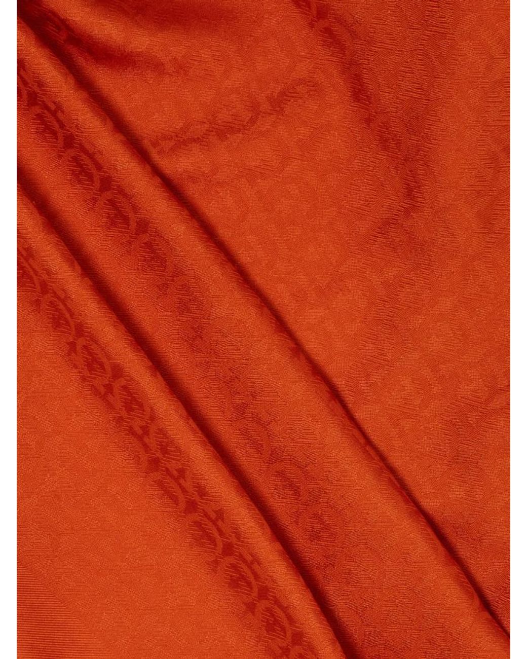 Ferragamo Orange Gancini Scarf