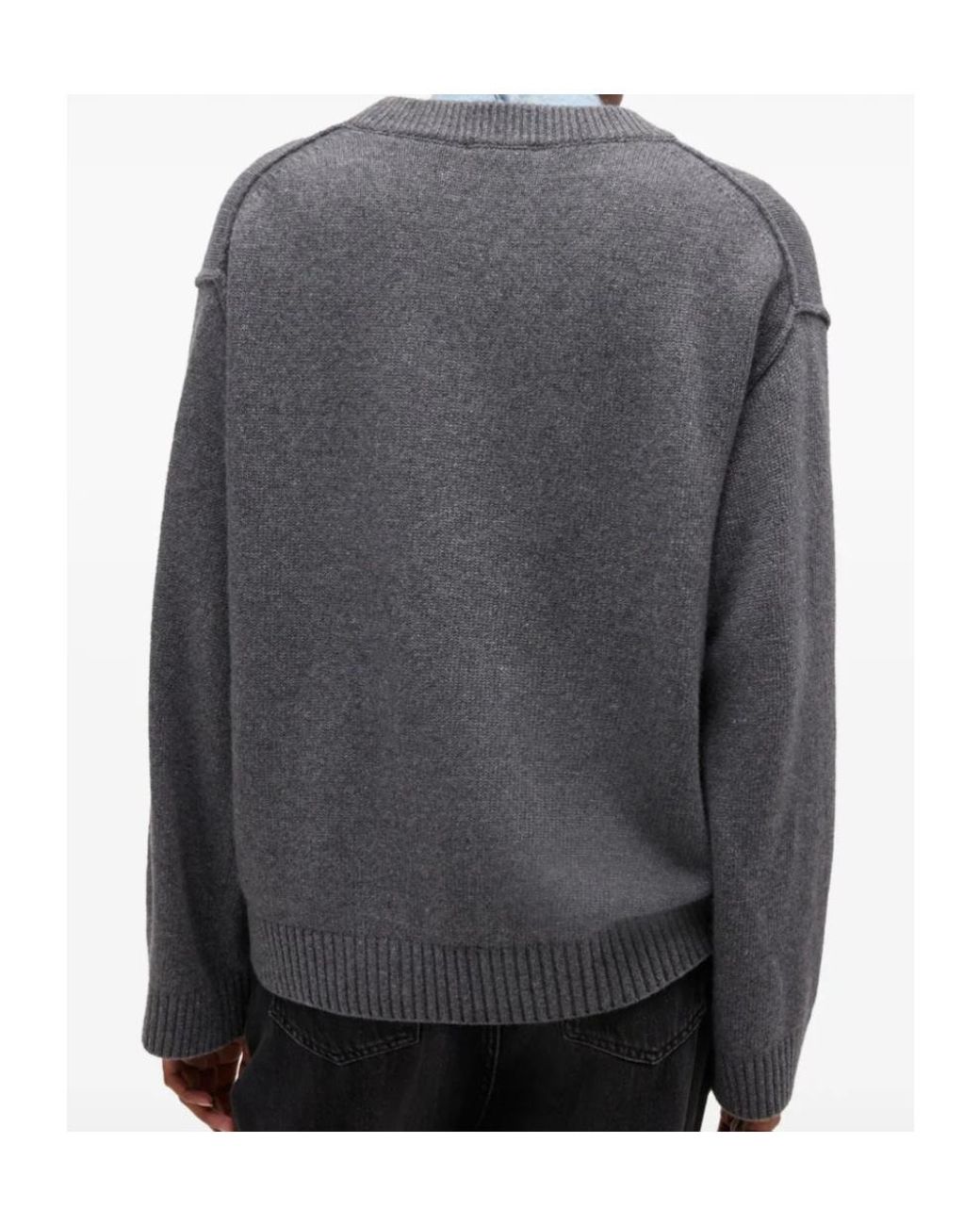 Ganni Gray V-Neck Jumper