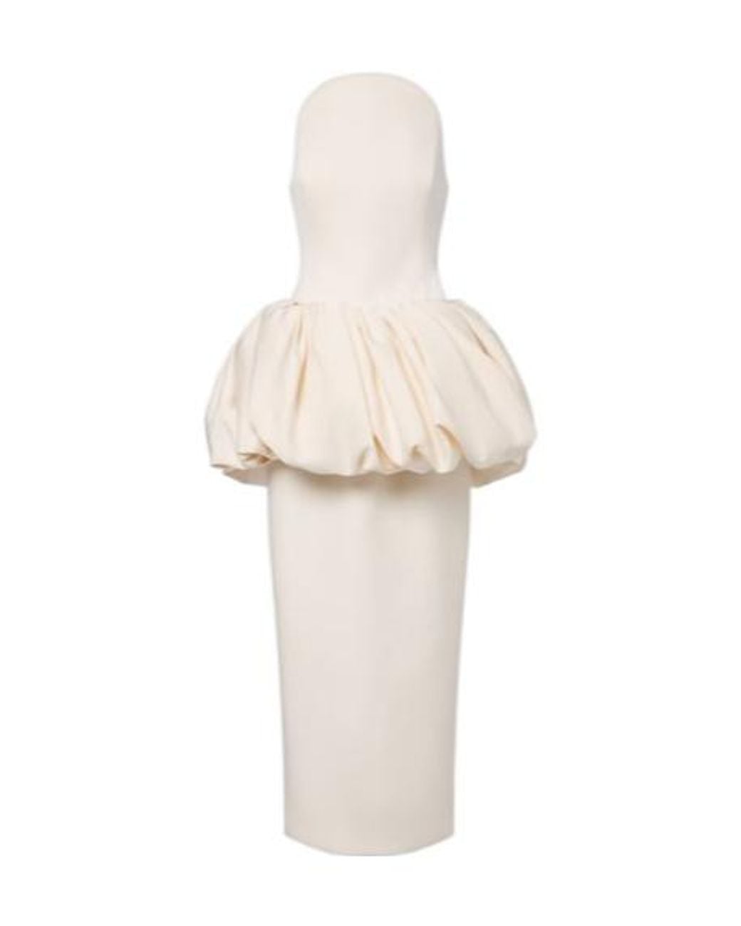 Magda Butrym White Draped Peplum Cotton And Silk Midi Dress