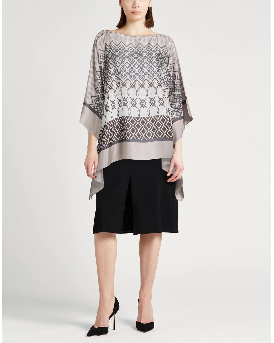 Brunello Cucinelli Multicolor Colorful Satin Short-Sleeve Top