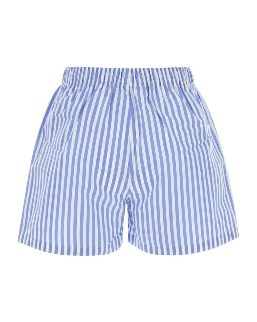 Philosophy Di Lorenzo Serafini Blue Striped Slip Shorts