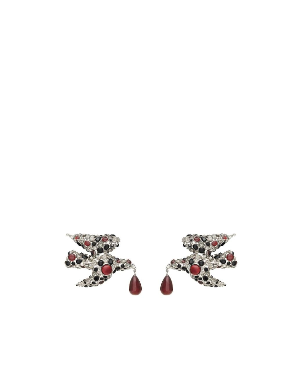 Saint Laurent White Dove Earrings
