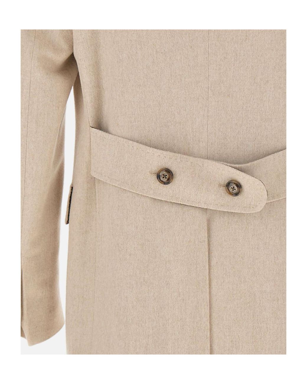 Barba Napoli Natural Half-Belt Single-Breasted Coat for men