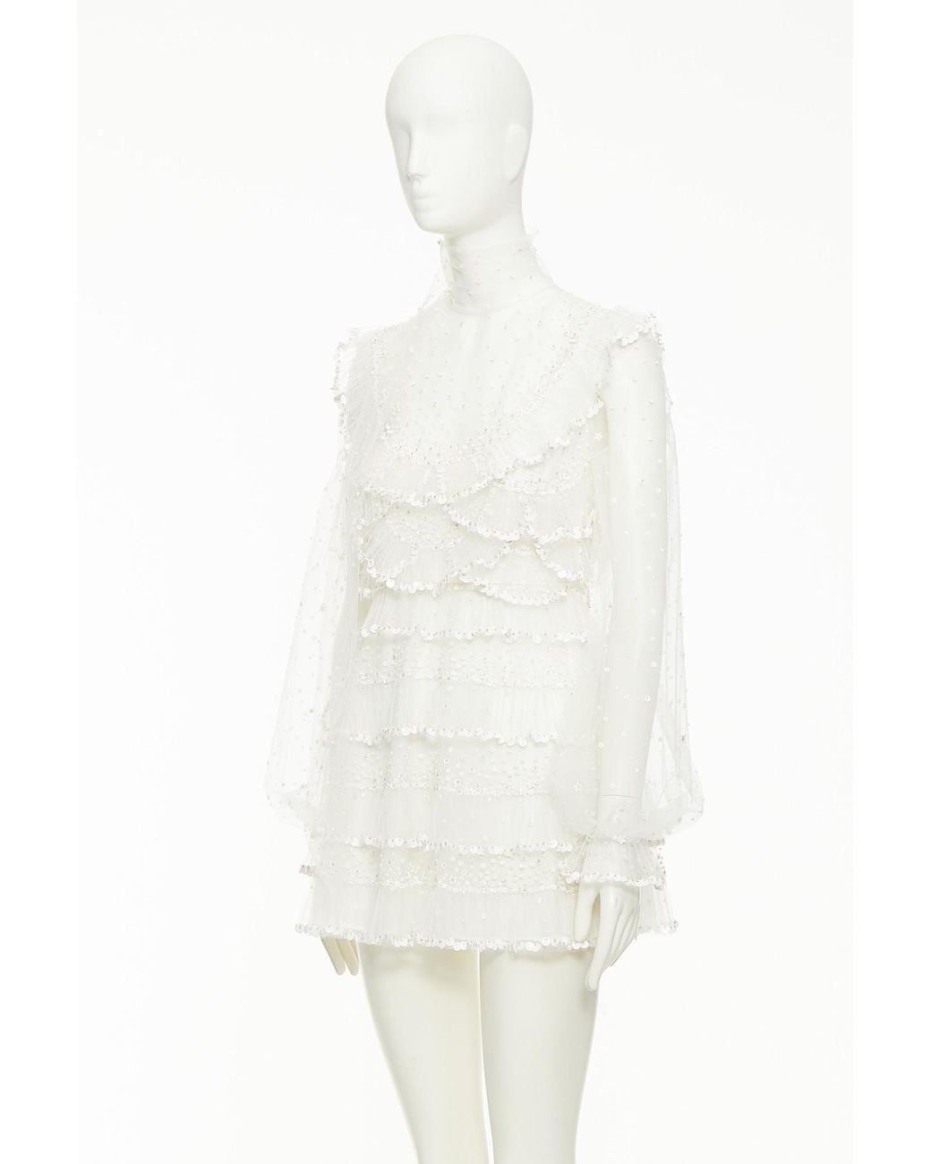 Valentino White Long-Sleeve Dress